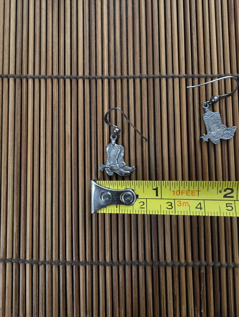 925 Silver Cowgirl Boots Dangle Earrings (Vintage)